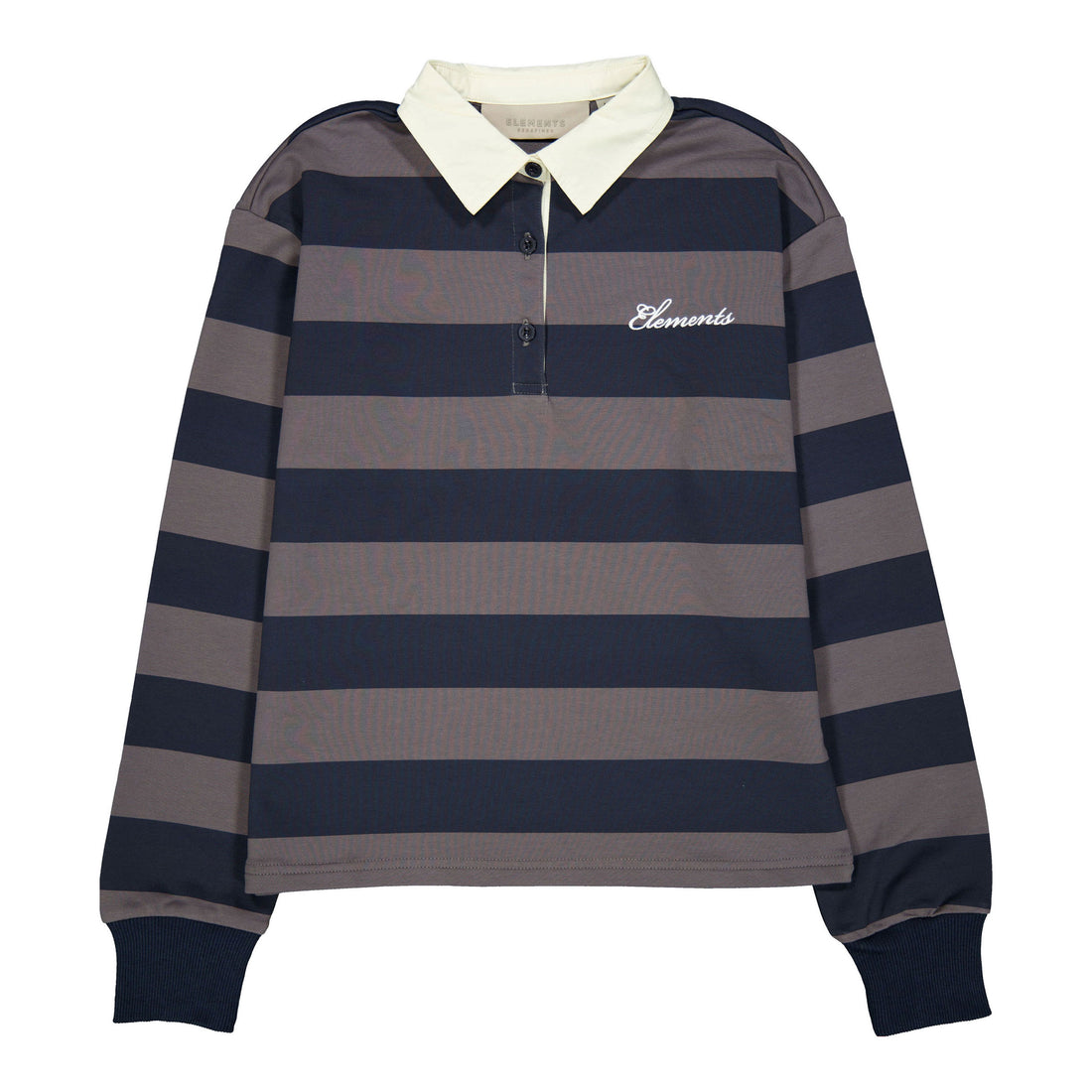 Elements Gray Striped Collar Sweatshirt