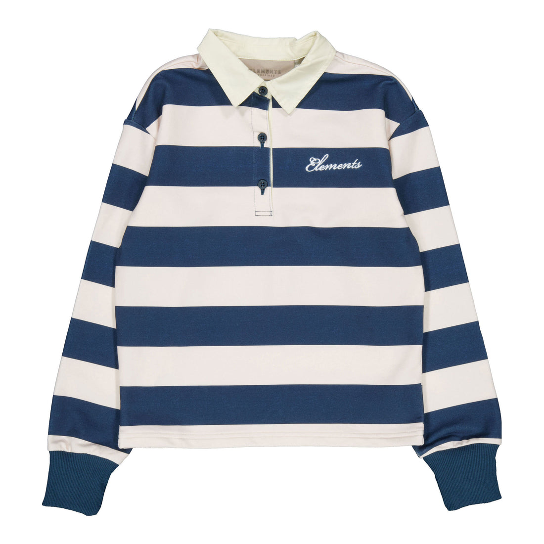 Elements Cream Striped Collar Sweatshirt