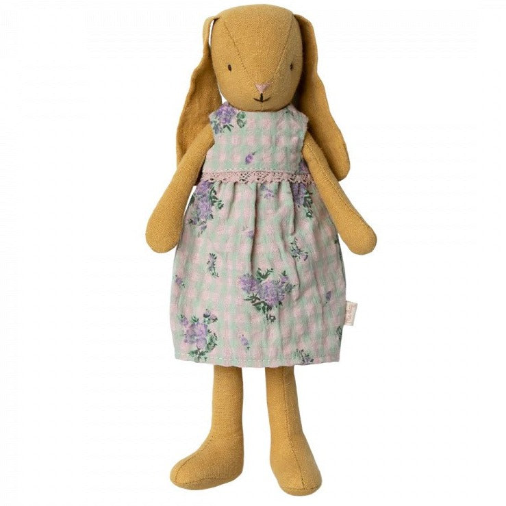 Maileg Bunny size 1, Dusty yellow -Dress