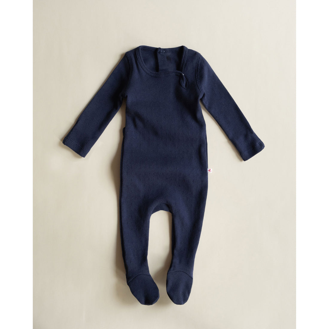 Ferne Navy Blue Pointelle Footie