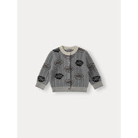 Bene Bene Melange Gray Fleur Wool Knit Cardigan