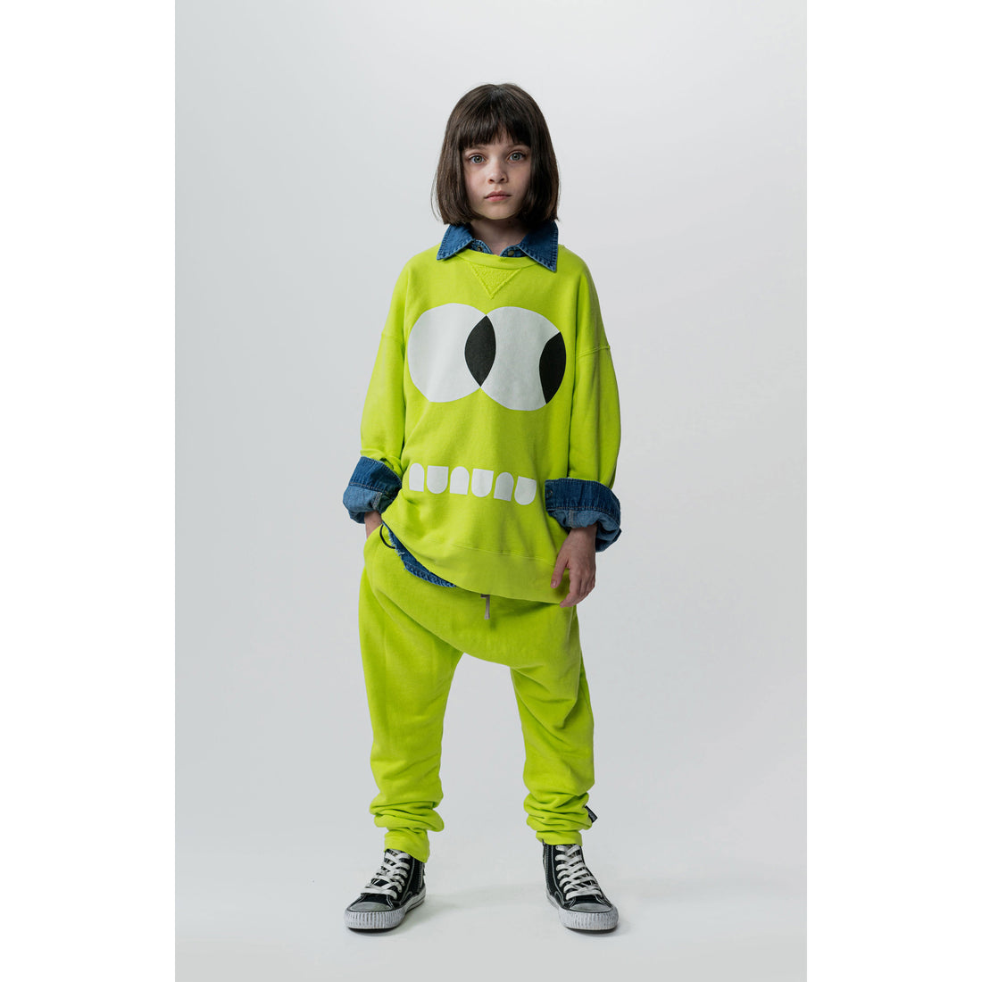 NUNUNU Hot Lime Side Eye Sweatshirt
