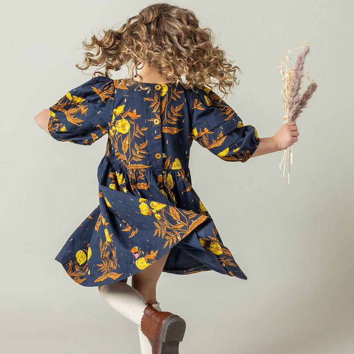 Pink Chicken Navy Poppy Brooke Dress