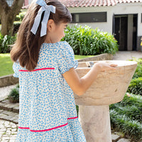 Pink Chicken Blue Mini Squares Fiona Dress
