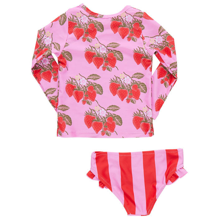 Pink Chicken Pink Wild Strawberries Rash Guard Set