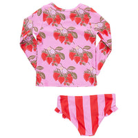 Pink Chicken Pink Wild Strawberries Rash Guard Set