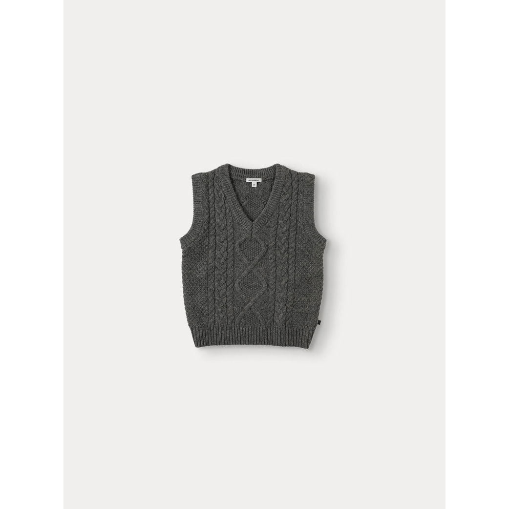 Bene Bene Melange Gray Cable V-Neck Vest