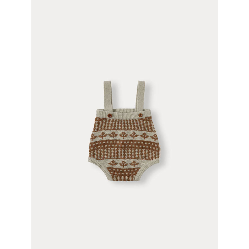 Bene Bene Green Beige Baby Jardin Suspender Knit Bloomer
