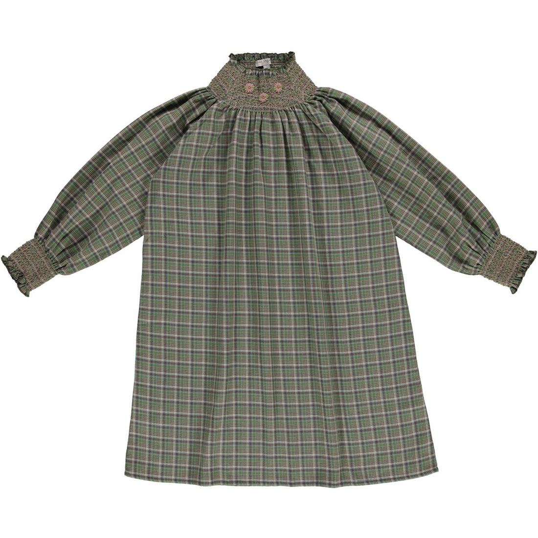 Bebe Organic  Green Tartan Juliette Dress