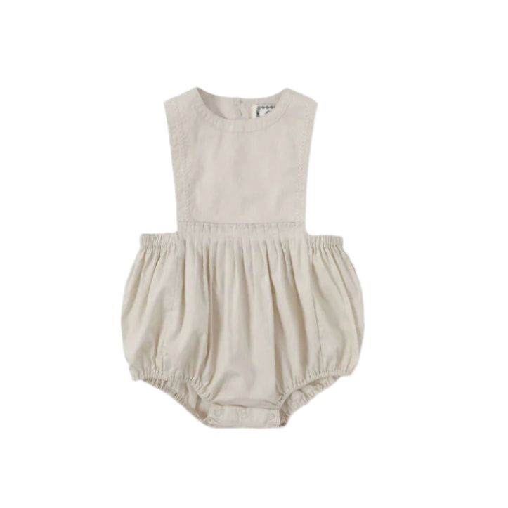 Bene Bene Ecru Baby Leaf Stitch Soft Apron Romper