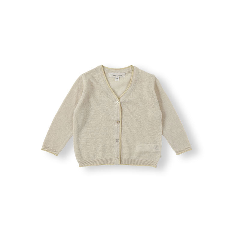 Bene Bene Light Beige Baby Finn Lining Knit Cardigan