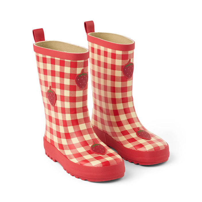 Floss Berry Gingham Misty Rain Boots