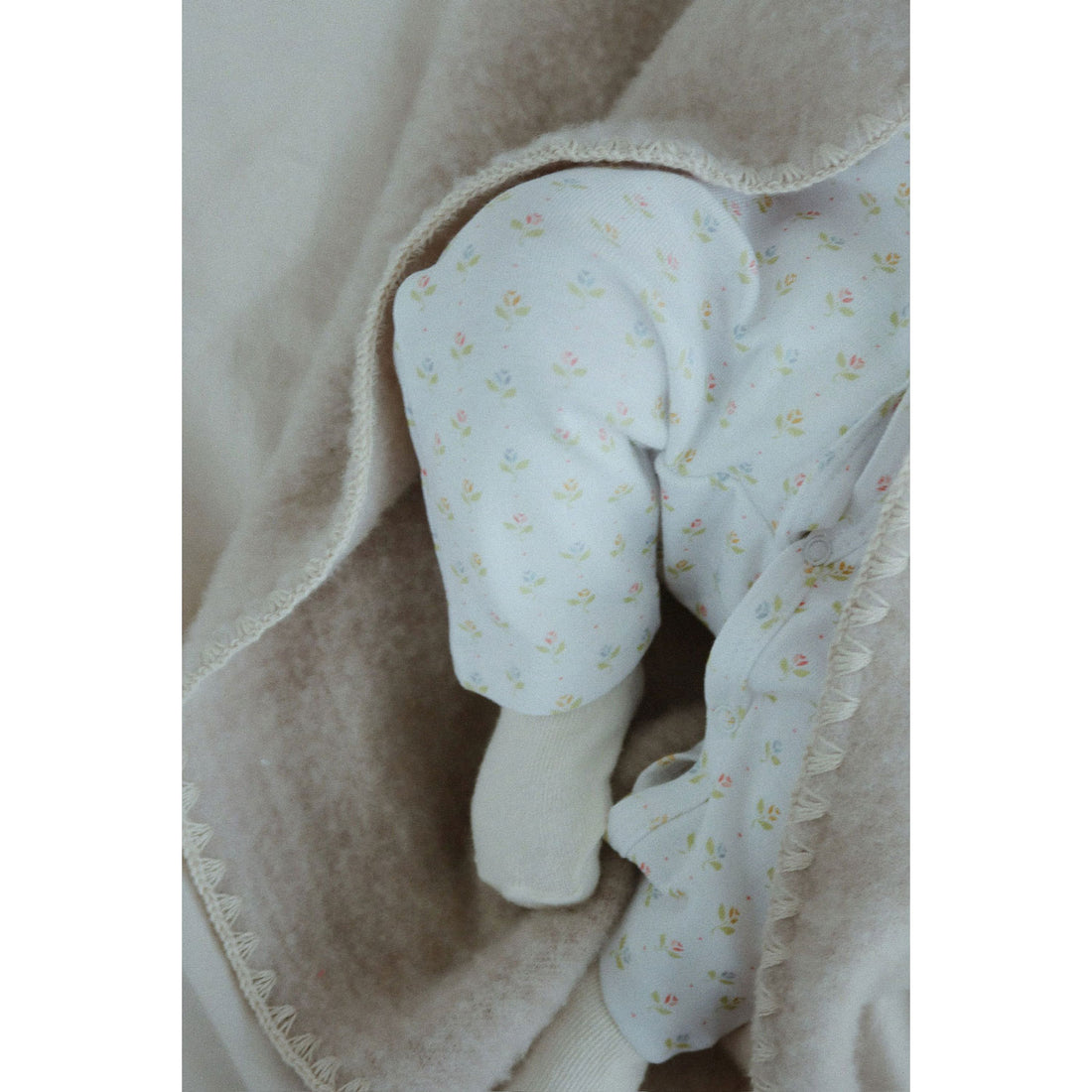 FANGA FONTANA Oatmeal Erba Wool Fleece  Blanket