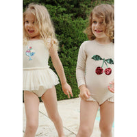 Konges Slojd Rose Stripe Jade Ls Swimsuit