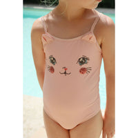 Konges Slojd Powder Pink Kitty Swimsuit