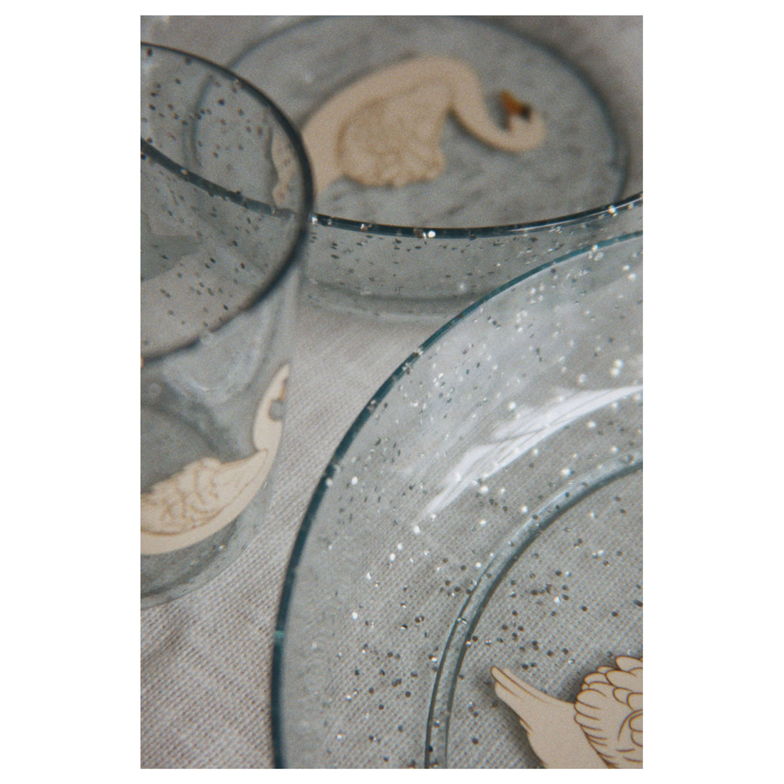 Konges Slojd  Swan Blue Sparkly Dinner Set