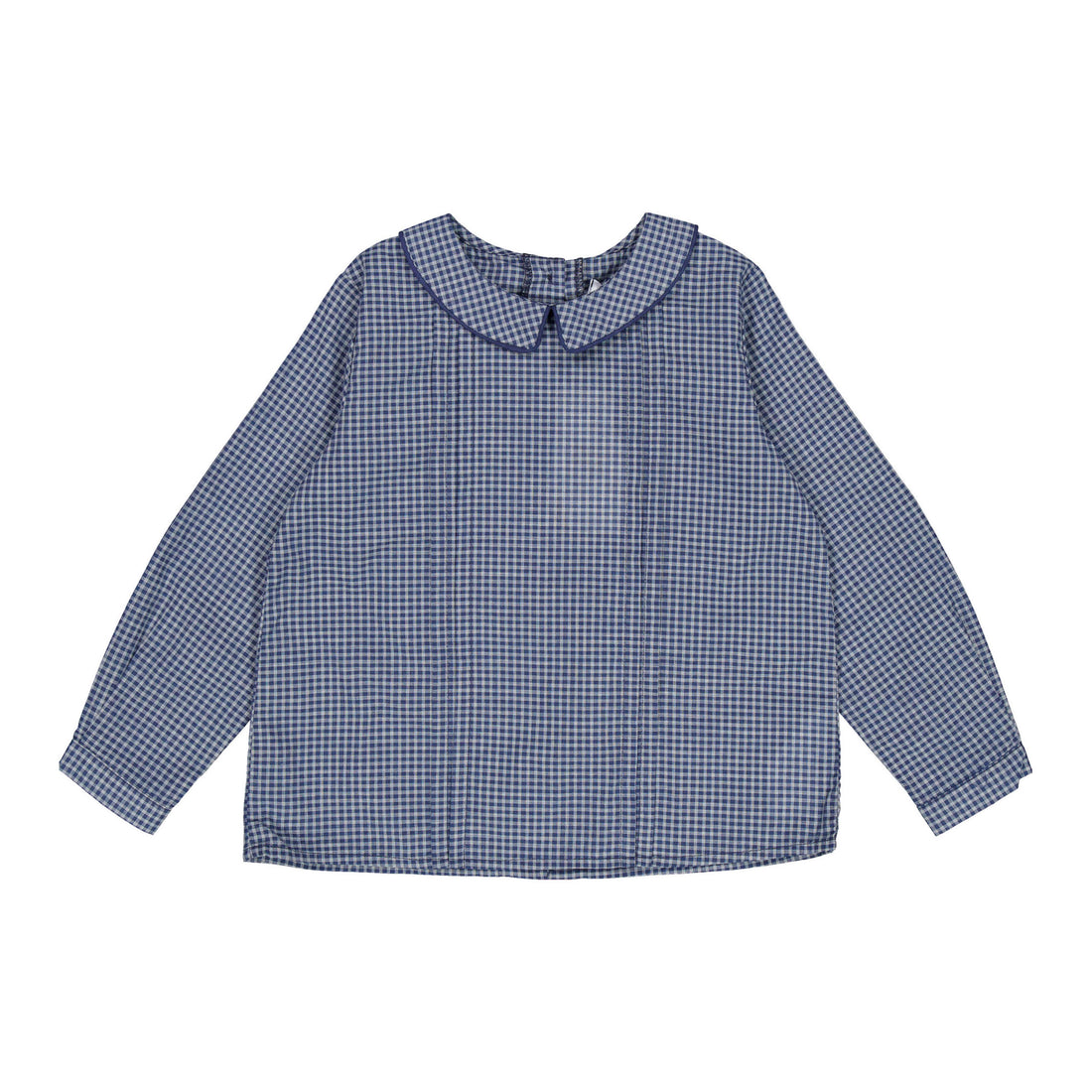 Noma Blue Peter Pan Collared Plaid Shirt