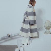Unlabel Milk/Grey Stripes Coat