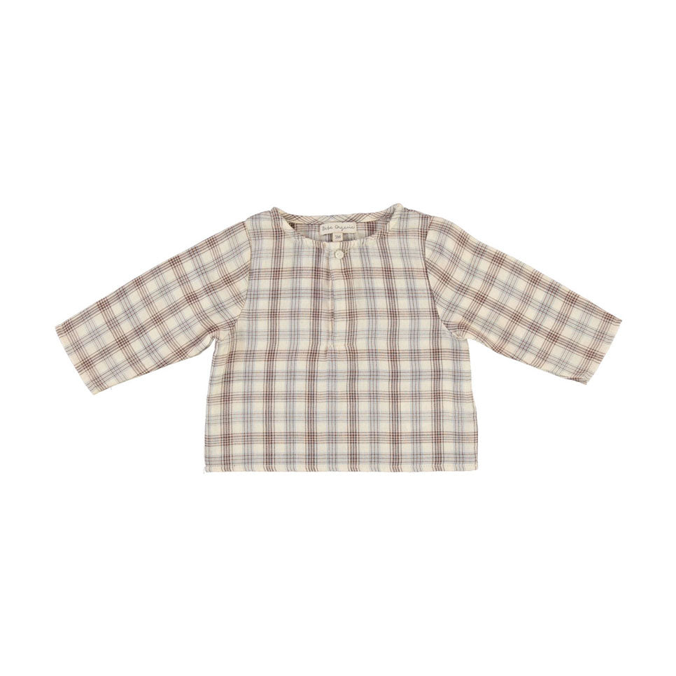Bebe Organic Nature Check Oliver Baby Shirt