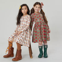 Pink Chicken Fall Field Floral Organic Steph Dress
