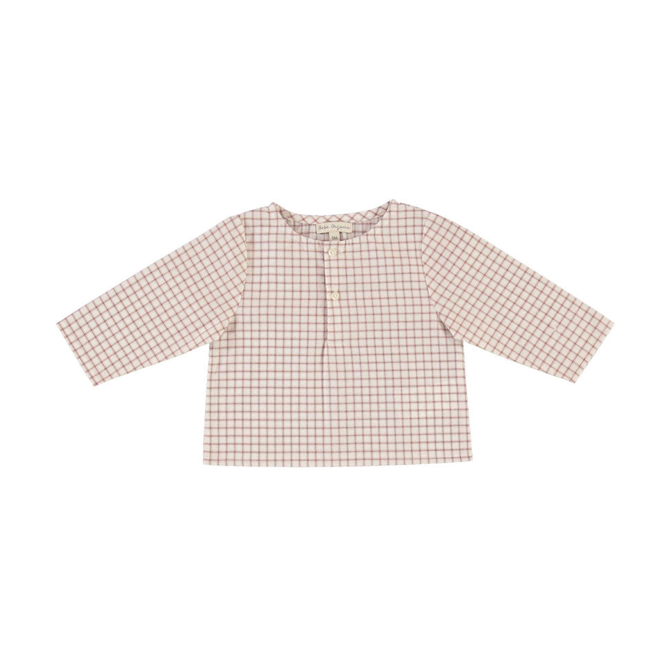 Bebe Organic Pin Check Otis Baby Shirt