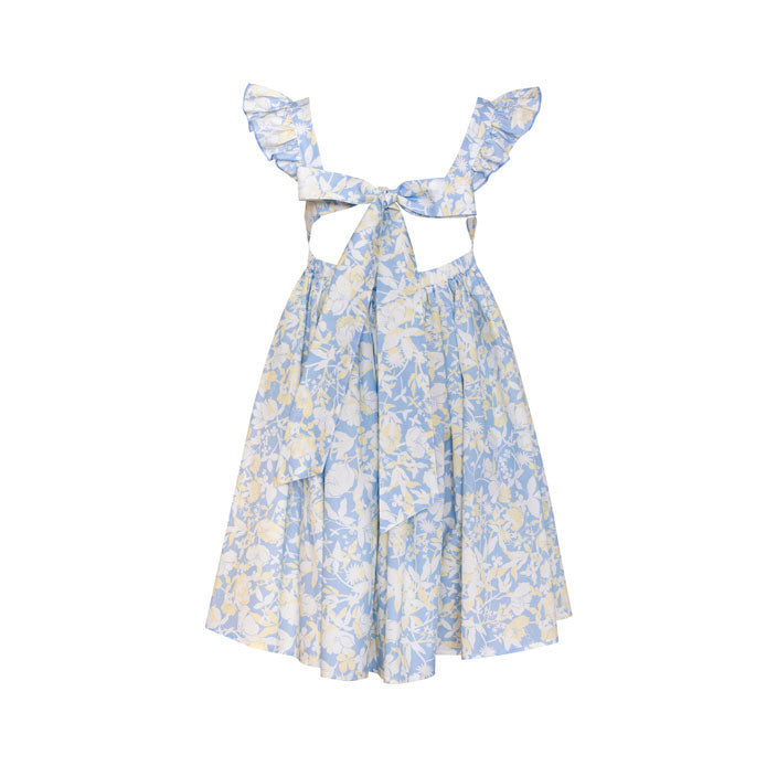 Paade Mode Blue Anemone Cotton Tie Back Dress – Ladida