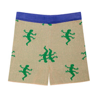 Paade Mode Beige Lizard Pima Knit Shorts