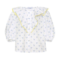 Paade Mode White Pearl Cotton Blouse
