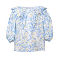 Paade Mode Blue Anemone Cotton Blouse