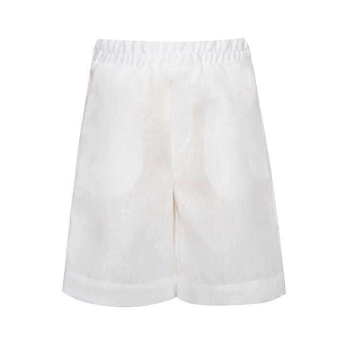 Paade Mode White Cruise Classic Linen Shorts
