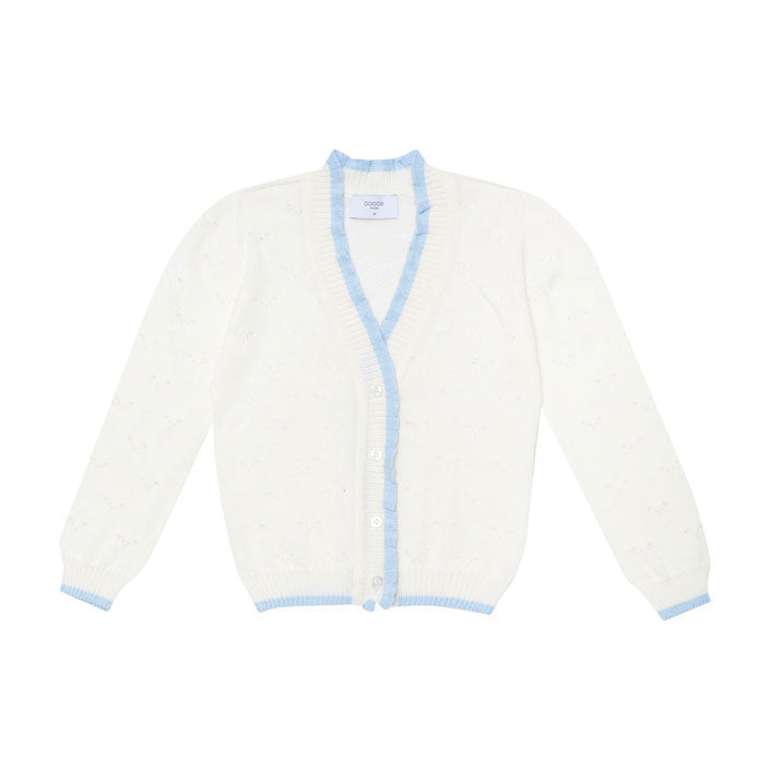 Paade Mode White Wave Seamless Knit Cardigan