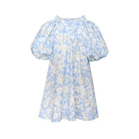 Paade Mode Blue Anemone Cotton Puff Sleeve Dress