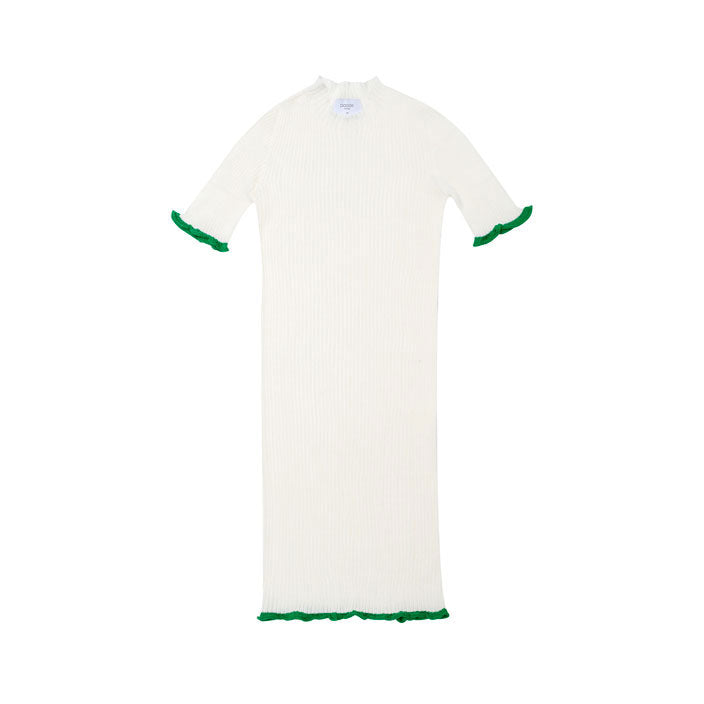 Paade Mode White Wave Seamless Knit Dress