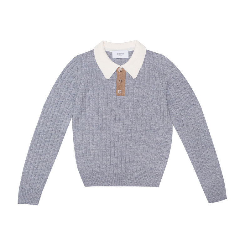 Paade Mode Grey Seamless Knit Polo