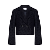 Paade Mode Dark Blue Wool Crop Onyx Jacket