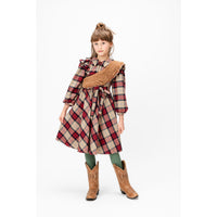 Paade Mode Red Plaid Tartan Maxi Dress