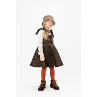 Paade Mode Brown Puffer Pinafore Lane Dress