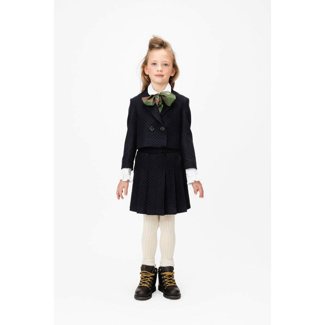 Paade Mode Dark Blue Wool Crop Onyx Jacket