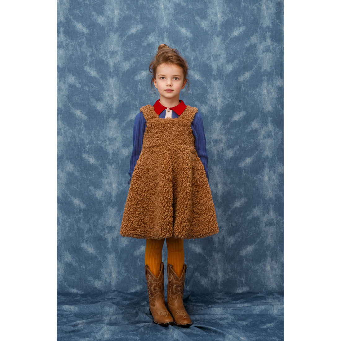 Paade Mode Brown Bonbon Teddy Pinafore Dress