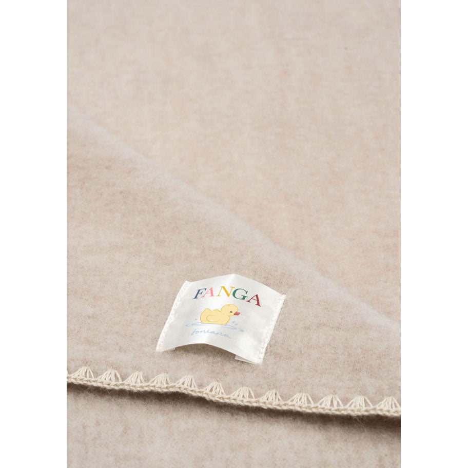 FANGA FONTANA Oatmeal Erba Wool Fleece  Blanket