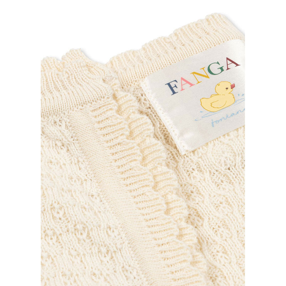 FANGA FONTANA Antique White Venti Pointelle Blanket