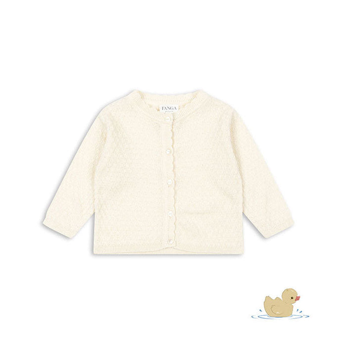 FANGA FONTANA Antique White Venti Pointelle Cardigan