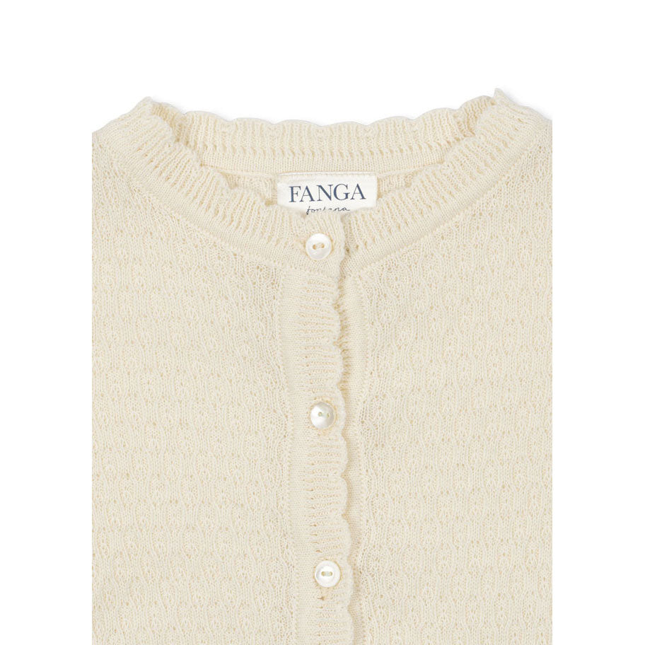 FANGA FONTANA Antique White Venti Pointelle Cardigan