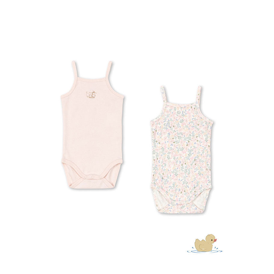 FANGA FONTANA Meadow Floral/Pink Fio 2 Pack Strap Bodysuit