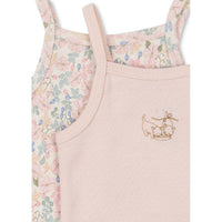 FANGA FONTANA Meadow Floral/Pink Fio 2 Pack Strap Bodysuit