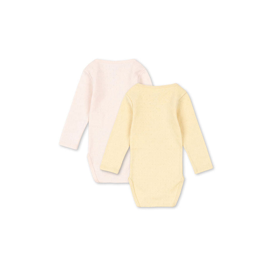 FANGA FONTANA Banan/Pink Perla 2 Pack LS Bodysuit