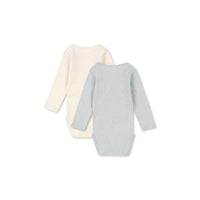 FANGA FONTANA Cream/Blue Perla 2 Pack LS  Bodysuit