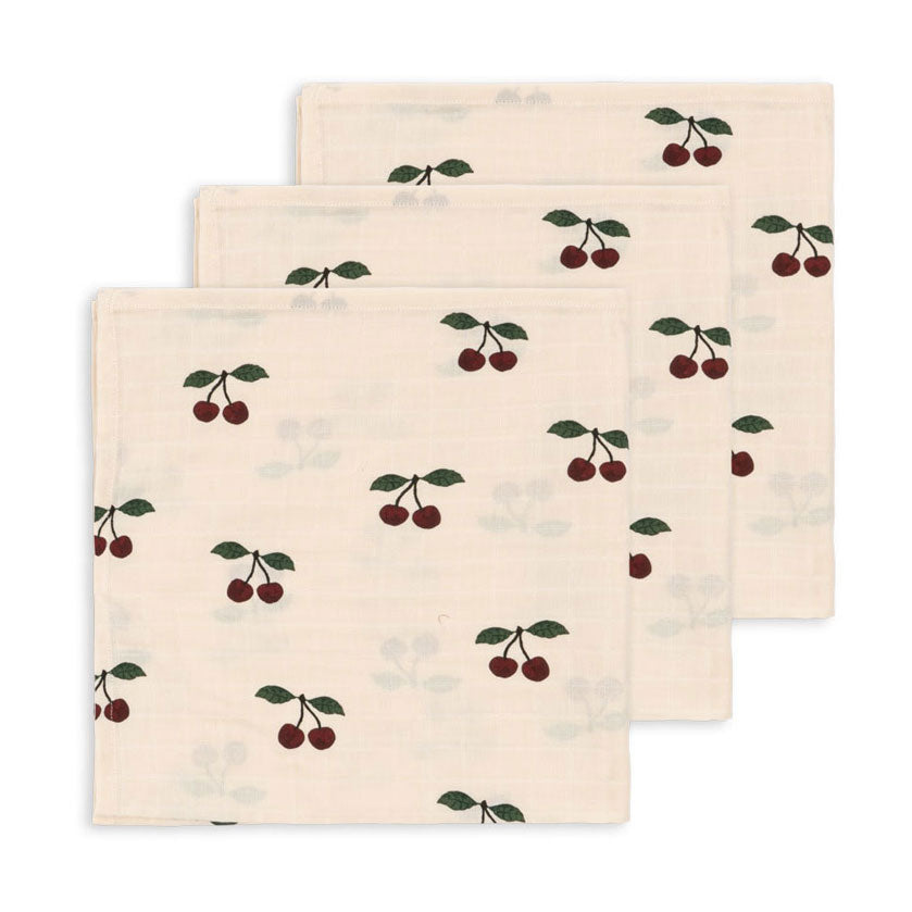 Konges Slojd Ma Grande Cerise 3 Pack Muslin Cloth