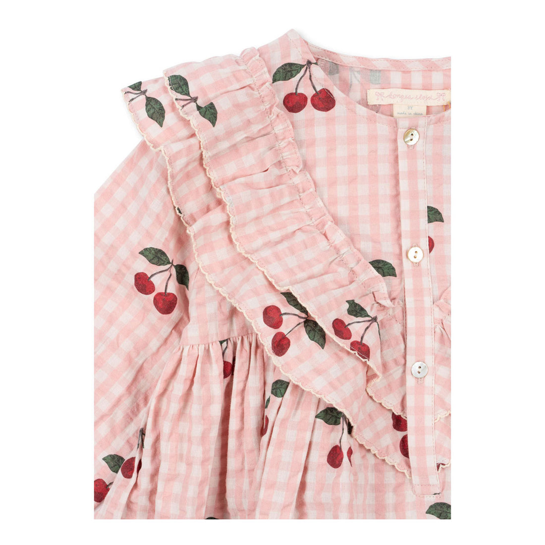 Konges Slojd Cherry Check Kim Frill Dress
