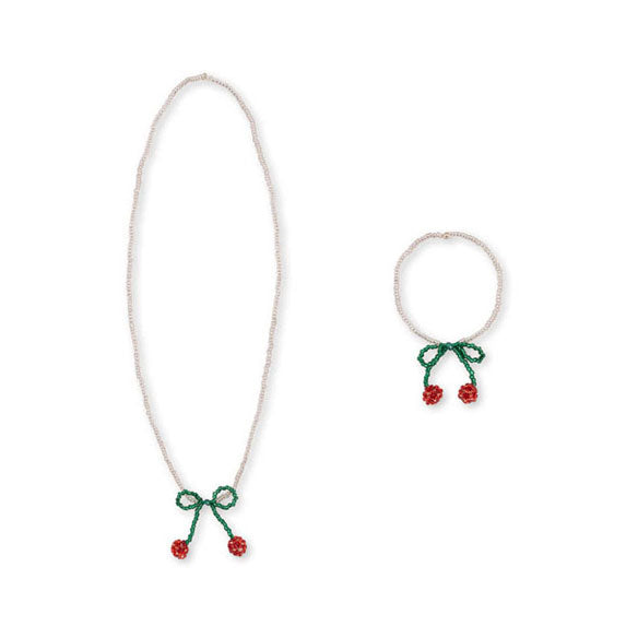 Konges Slojd Cherry Pearly Necklace & Bracelet Set